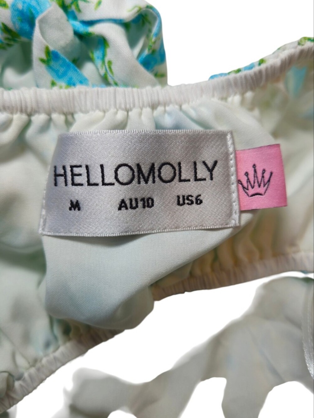 Hello Molly Summertime Fling Blue Floral Cutout Mini Dress M - Picture 7 of 9